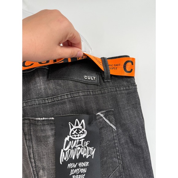 Rocker Stretch Short CULT OF INDIVIDUALITY Men's Black Denim Shorts NWT Sz 44 - Picture 7 of 9